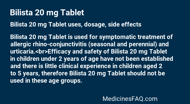 Bilista 20 mg Tablet