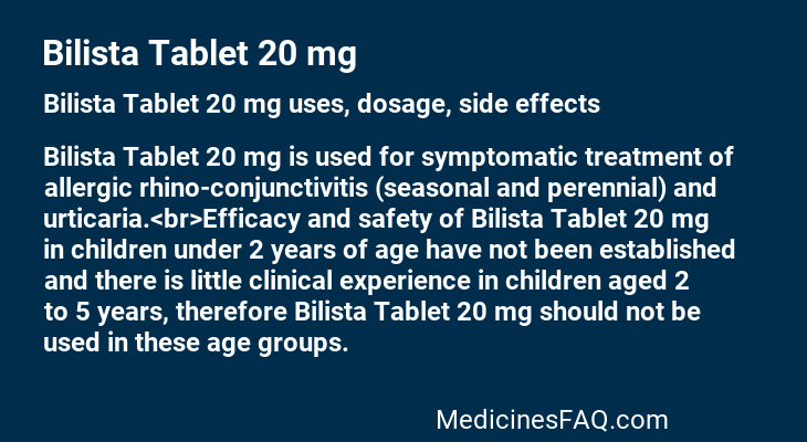 Bilista Tablet 20 mg