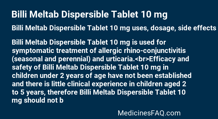 Billi Meltab Dispersible Tablet 10 mg