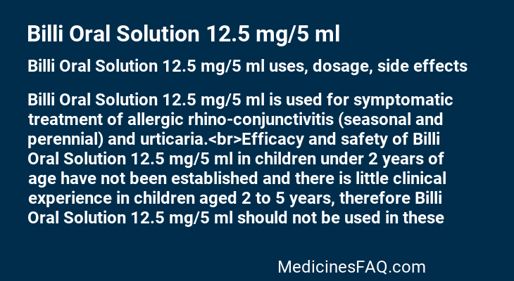 Billi Oral Solution 12.5 mg/5 ml
