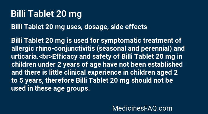 Billi Tablet 20 mg