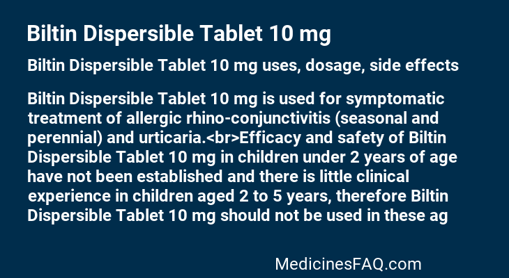 Biltin Dispersible Tablet 10 mg