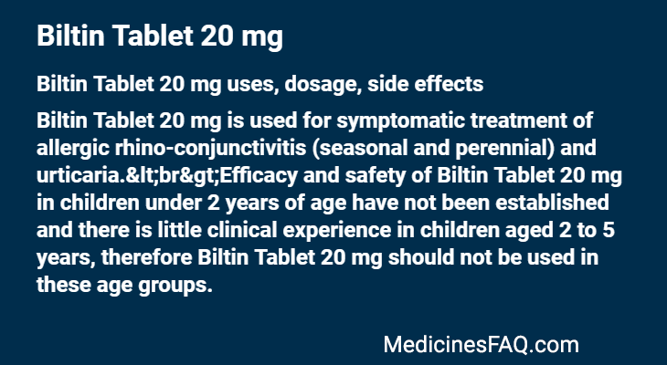 Biltin Tablet 20 mg