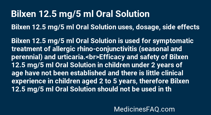 Bilxen 12.5 mg/5 ml Oral Solution