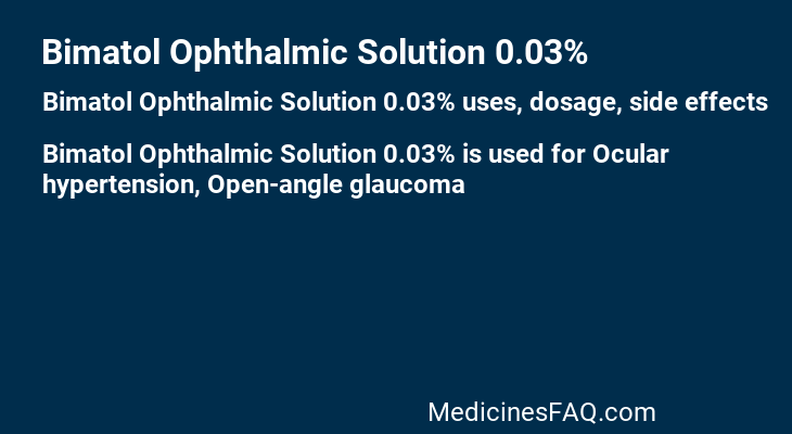 Bimatol Ophthalmic Solution 0.03%