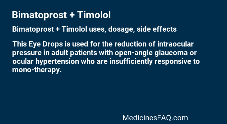 Bimatoprost + Timolol