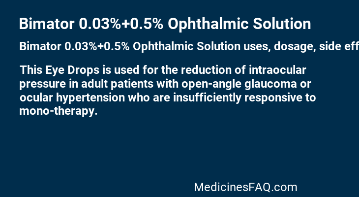 Bimator 0.03%+0.5% Ophthalmic Solution