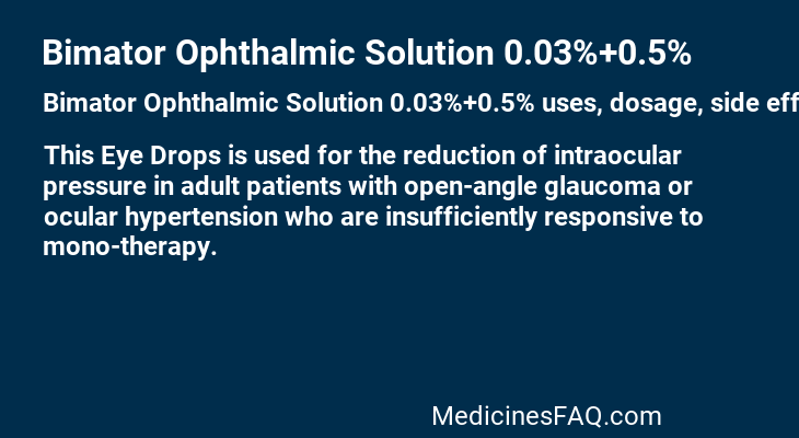 Bimator Ophthalmic Solution 0.03%+0.5%