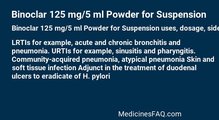 Binoclar 125 mg/5 ml Powder for Suspension