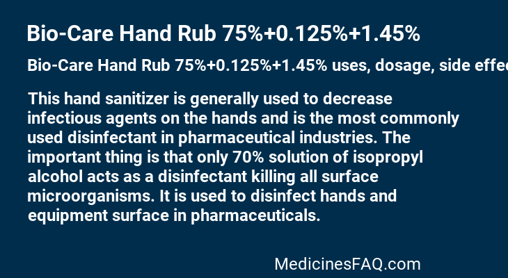 Bio-Care Hand Rub 75%+0.125%+1.45%