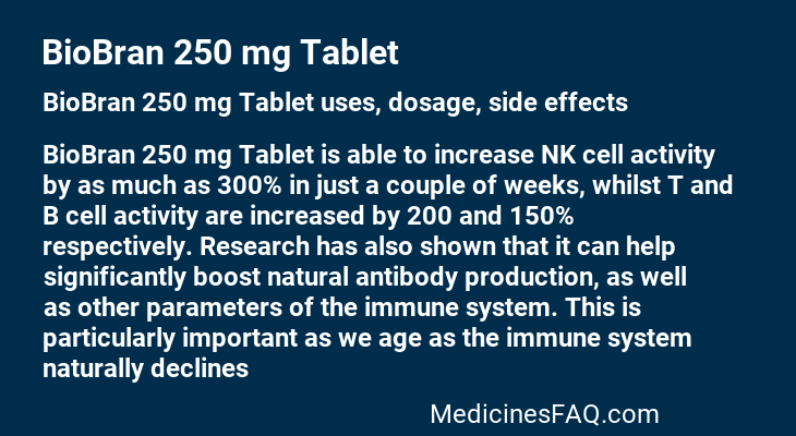 BioBran 250 mg Tablet