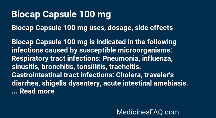 Biocap Capsule 100 mg