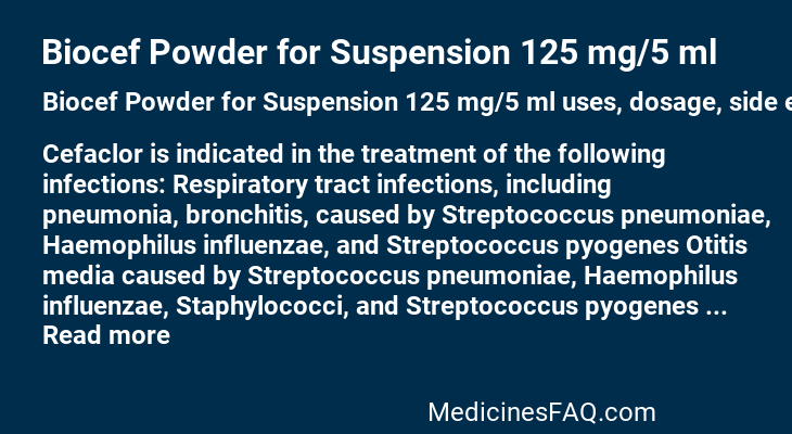 Biocef Powder for Suspension 125 mg/5 ml