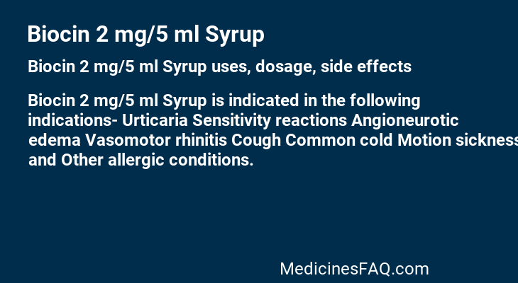 Biocin 2 mg/5 ml Syrup