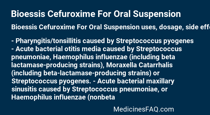 Bioessis Cefuroxime For Oral Suspension