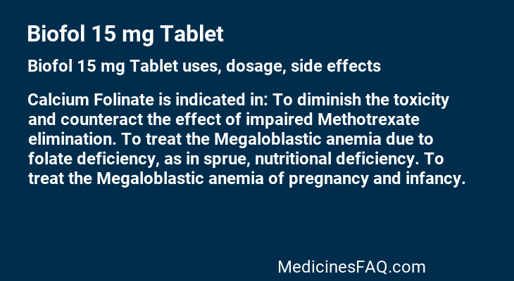 Biofol 15 mg Tablet