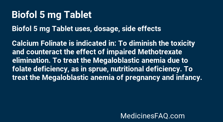 Biofol 5 mg Tablet