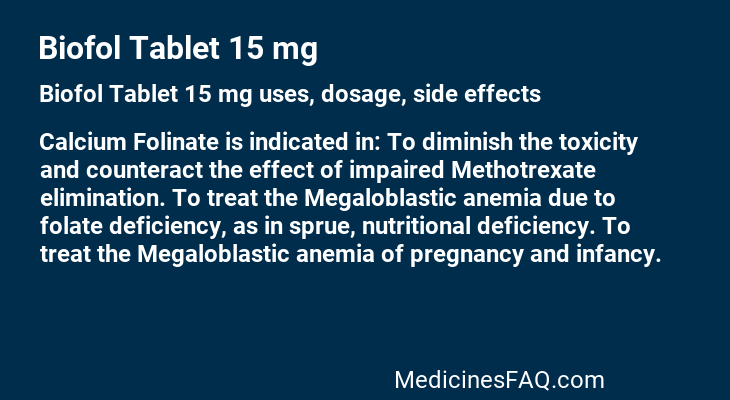Biofol Tablet 15 mg