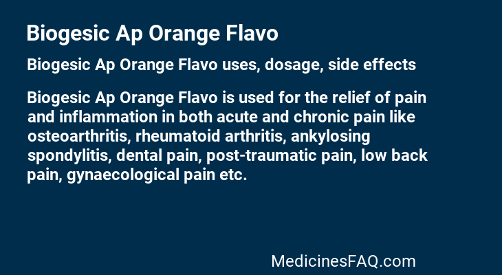 Biogesic Ap Orange Flavo