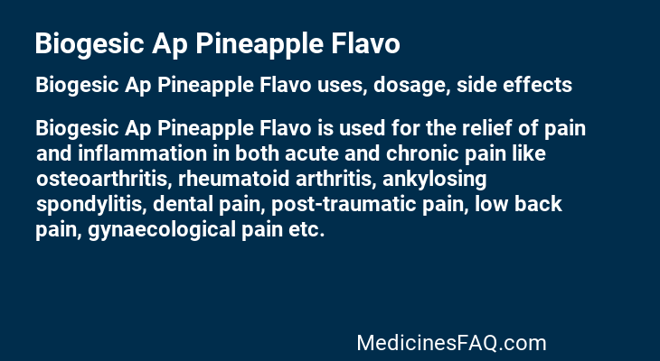 Biogesic Ap Pineapple Flavo