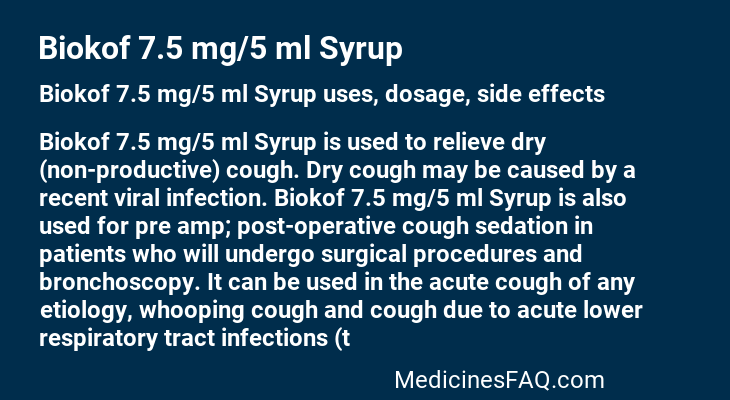 Biokof 7.5 mg/5 ml Syrup