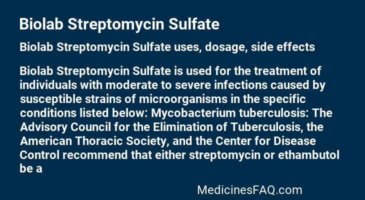 Biolab Streptomycin Sulfate