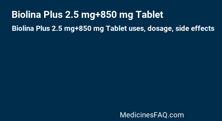 Biolina Plus 2.5 mg+850 mg Tablet