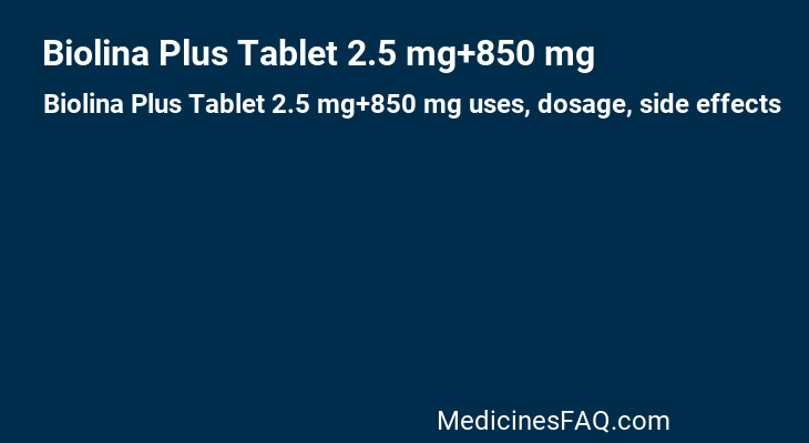 Biolina Plus Tablet 2.5 mg+850 mg