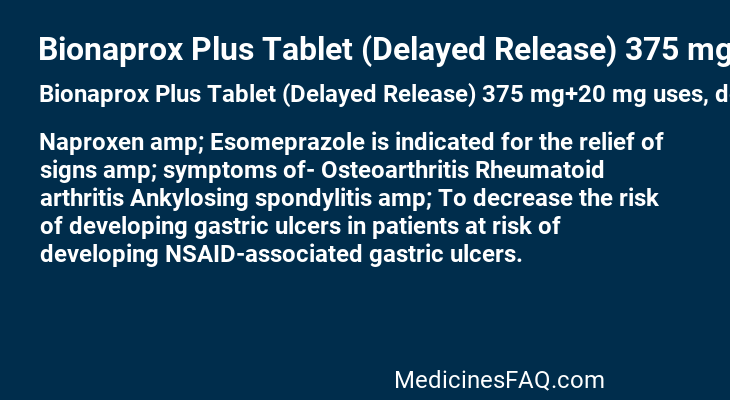 Bionaprox Plus Tablet (Delayed Release) 375 mg+20 mg