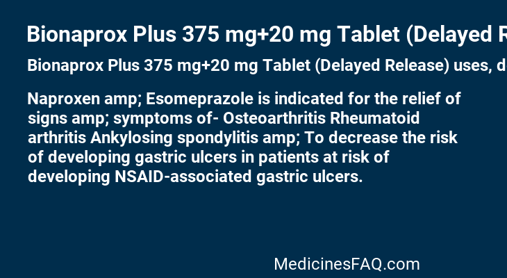 Bionaprox Plus 375 mg+20 mg Tablet (Delayed Release)