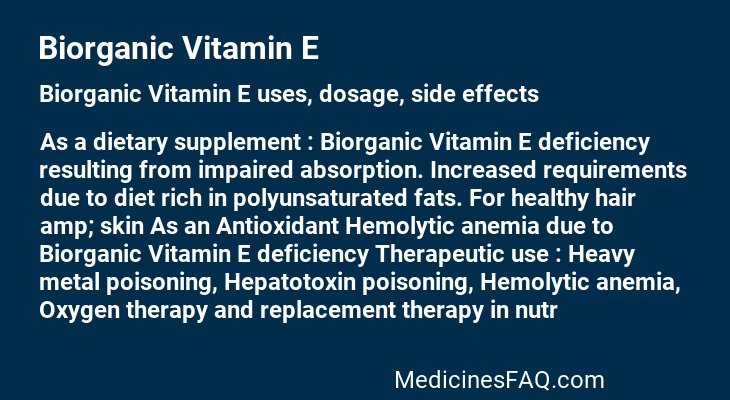 Biorganic Vitamin E