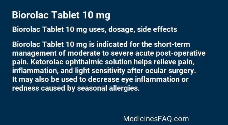Biorolac Tablet 10 mg