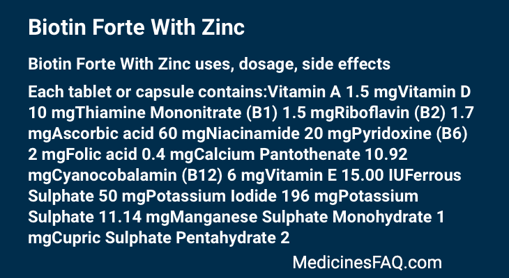Biotin Forte With Zinc