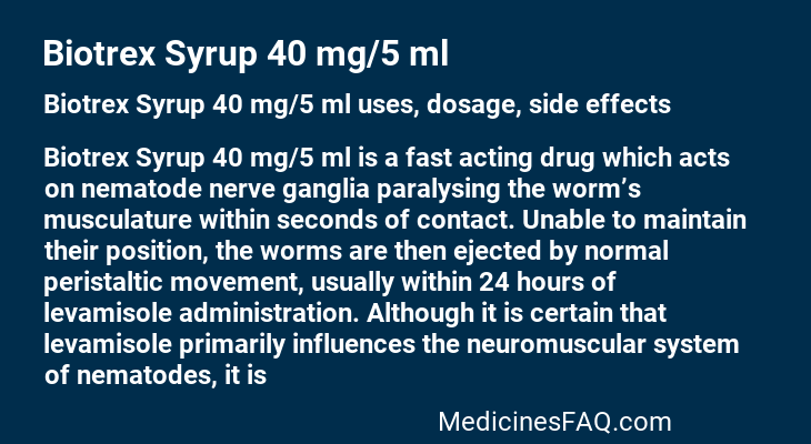 Biotrex Syrup 40 mg/5 ml