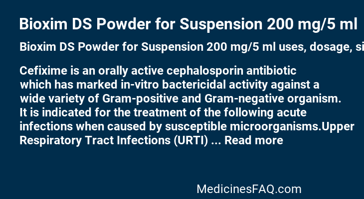 Bioxim DS Powder for Suspension 200 mg/5 ml