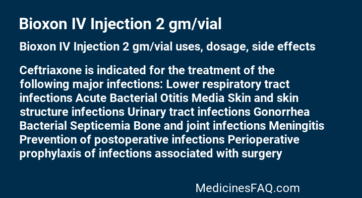 Bioxon IV Injection 2 gm/vial