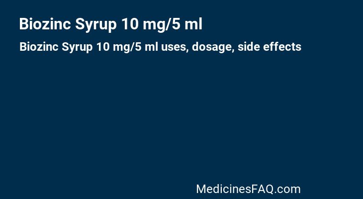 Biozinc Syrup 10 mg/5 ml