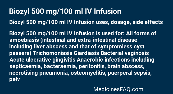 Biozyl 500 mg/100 ml IV Infusion