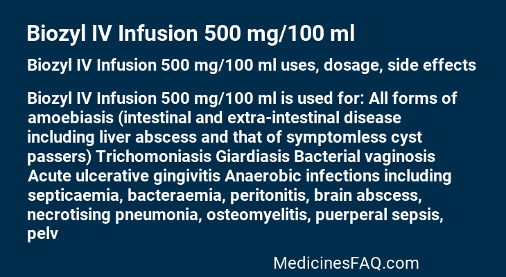 Biozyl IV Infusion 500 mg/100 ml