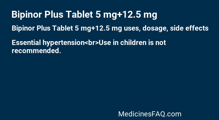 Bipinor Plus Tablet 5 mg+12.5 mg
