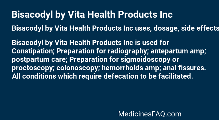 Bisacodyl by Vita Health Products Inc