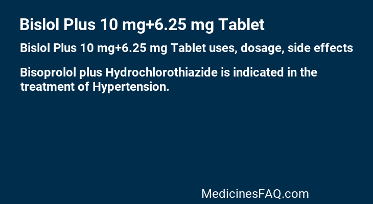 Bislol Plus 10 mg+6.25 mg Tablet