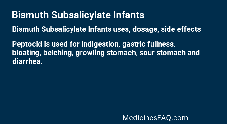 Bismuth Subsalicylate Infants