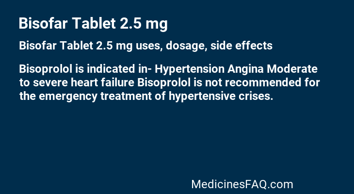 Bisofar Tablet 2.5 mg