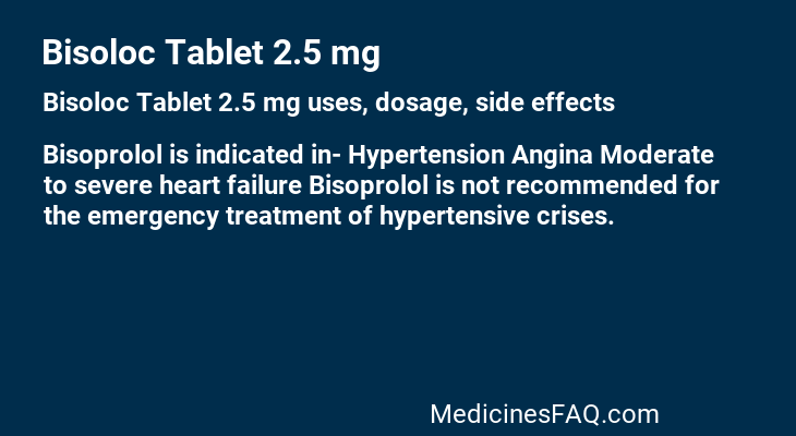 Bisoloc Tablet 2.5 mg