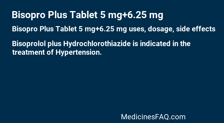 Bisopro Plus Tablet 5 mg+6.25 mg