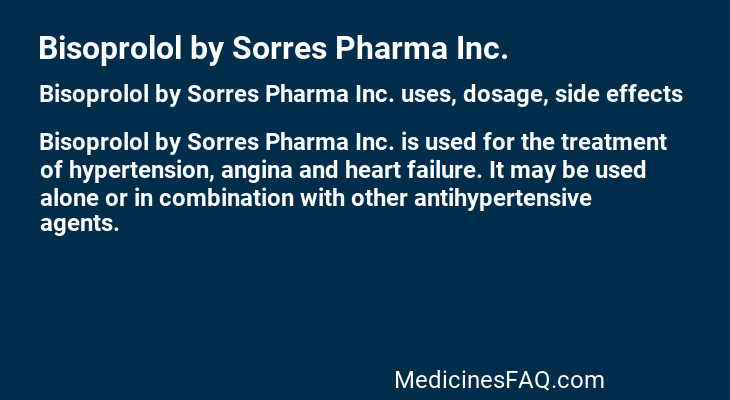 Bisoprolol by Sorres Pharma Inc.