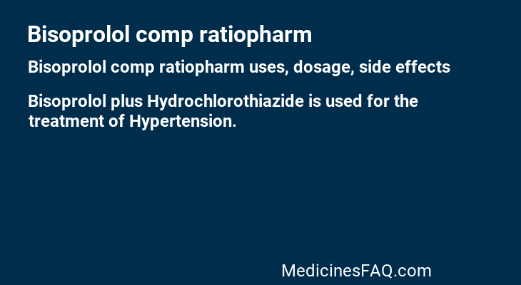 Bisoprolol comp ratiopharm