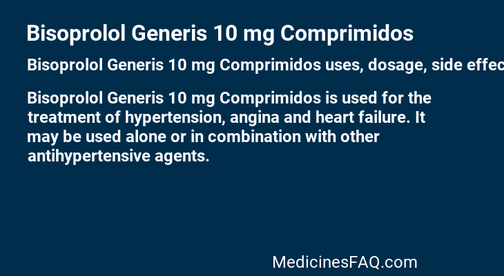 Bisoprolol Generis 10 mg Comprimidos