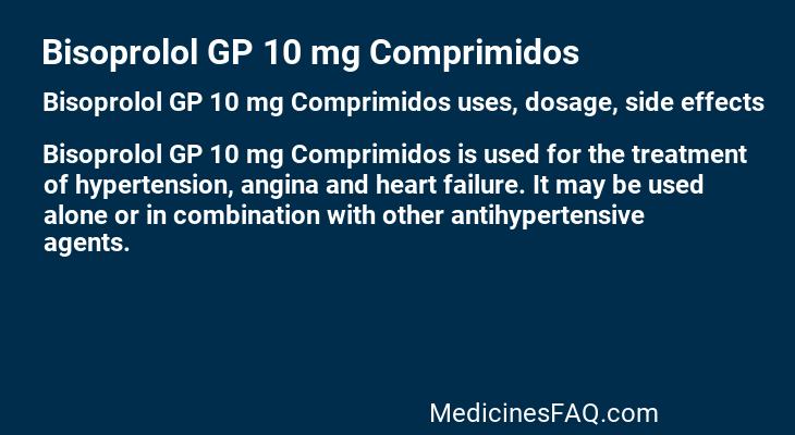 Bisoprolol GP 10 mg Comprimidos